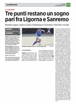 Tre punti restano un sogno pari fra Ligorna e Sanremo