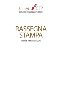 marted&igrave; 14 febbraio 2017