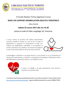 Il Circolo Nautico Torino organizza il corso BASIC LIFE SUPPORT