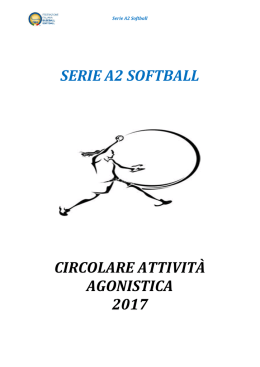 Circolare Attivit&agrave; Agonistica di serie A2 softball 2017