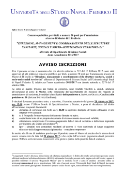 Modalità di iscrizione - Università degli Studi di Napoli Federico II