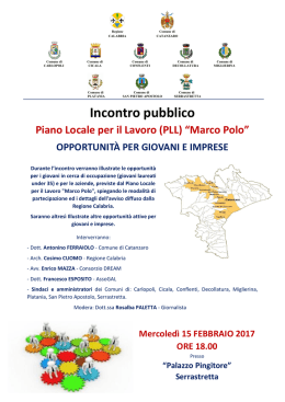 Incontro pubblico - Comune di Serrastretta