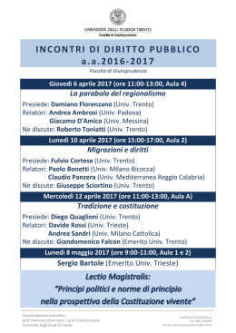 Locandina "Incontri di diritto pubblico a.a. 2016