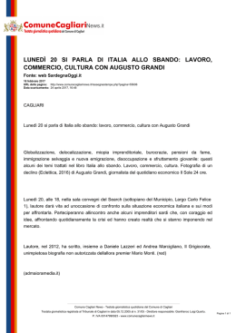 Comune Cagliari News - Lunedì 20 si parla di Italia allo sbando