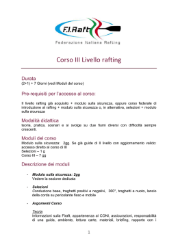 Corso III Livello rafting - Federazione Italiana Rafting