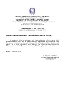 Letture in Biblioteca (incontro con M. Bonazzi).
