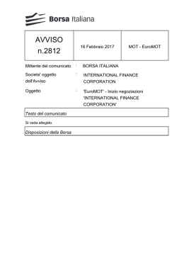 AVVISO n.2812 - Borsa Italiana