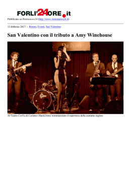 San Valentino con il tributo a Amy Winehouse