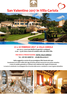 San Valentino 2017 in Villa Cariola