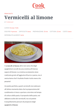 Ricetta Vermicelli al limone - Cookaround