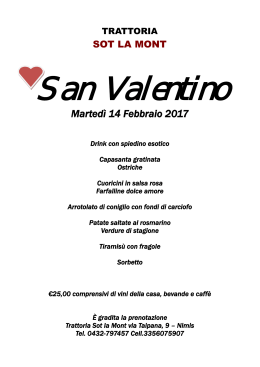 san valentino 2017 - Agriturismo Sot La Mont