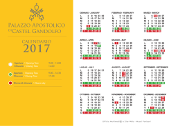 Calendario 2017 Palazzo Apostolico di Castel Gandolfo