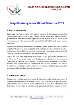 Progetto Accoglienza Minori Bielorussi 2017 1.Situazione Attuale