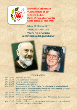 "Padre Pio e Natuzza: la spiritualità del quotidiano".