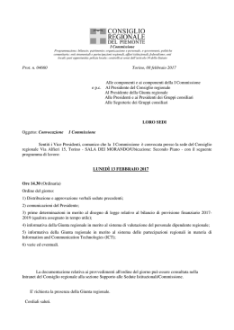 (Ordinaria) O.d.G. - Consiglio regionale del Piemonte
