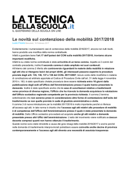 Le novit&agrave; sul contenzioso della mobilit&agrave; 2017/2018