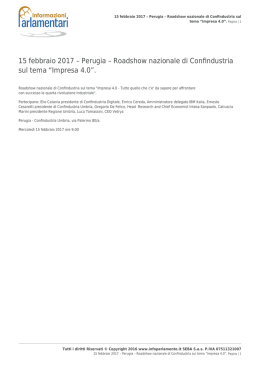 15 febbraio 2017 – Perugia – Roadshow nazionale di Confindustria