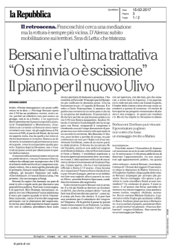 o &egrave; scissione. Il piano del nuovo Ulivo