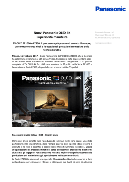 Nuovi Panasonic OLED 4K Superiorità manifesta