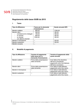 Regolamento delle tasse SGfB da 2015