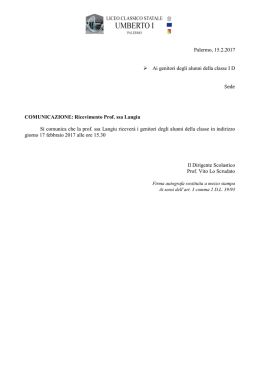 secondo ricevimento prof. ssa Langiu - Palermo