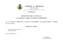 IL SINDACO RENDE NOTO CHE E` CONVOCATA la Commissione