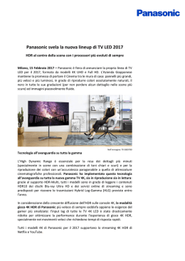 Panasonic svela la nuova lineup di TV LED 2017