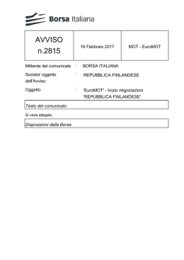 AVVISO n.2815 - Borsa Italiana