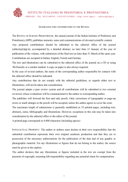 Guidelines for RSP - Istituto Italiano di Preistoria e Protostoria