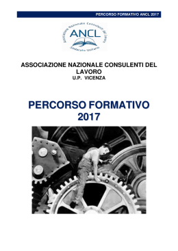 Ancl - percorso formativo Ancl Vicenza 2017