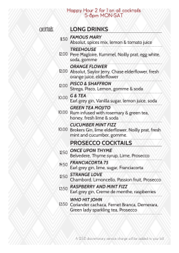 Cocktail List - Canto Corvino