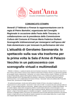 L`attualità di Gerolamo Savonarola: lo spettacolo sulla sua vita