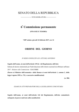 Lavori Commissioni - Odg 6ª Commissione