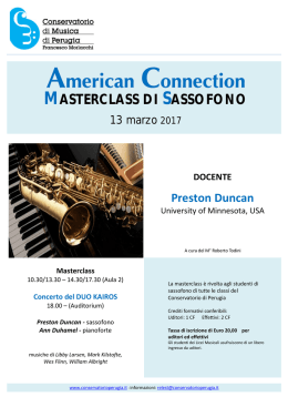 masterclass di sassofono - Conservatorio di Perugia