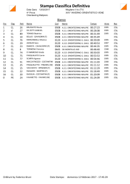 Classifiche - Orienteering Malipiero