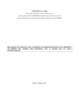 Relazione ai punti all`ODG del 8 febbraio 2017