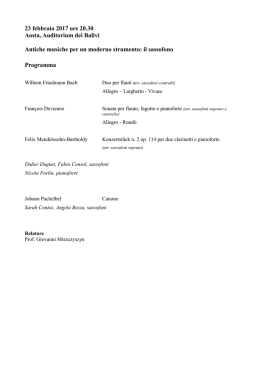 23 febbraio 2017 ore 20.30 Aosta, Auditorium dei Balivi