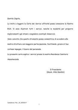 Carta dei Servizi - RSA “Villa dei Cedri”