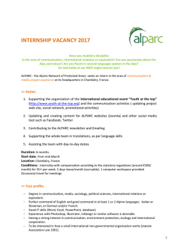 internship vacancy 2017 - Progetto Giovani Padova