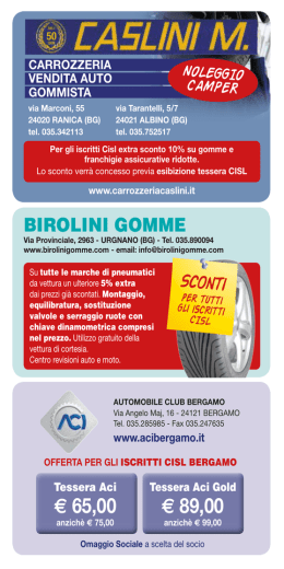 Sconti - CISL FP Bergamo