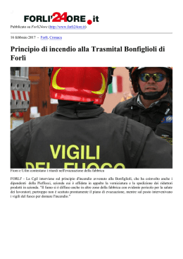 Principio di incendio alla Trasmital Bonfiglioli di Forlì