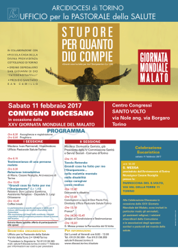 Locandina Giornata Mondiale Malato Torino
