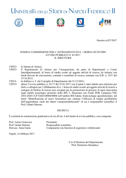 Decreto n.037/2017 NOMINA COMMISSIONE PER L