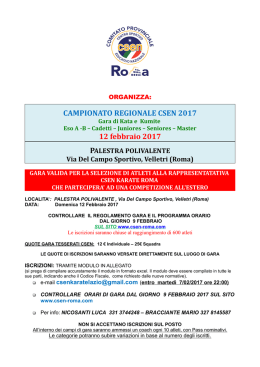 CAMPIONATO REGIONALE CSEN 2017 12 febbraio