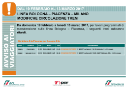 dal 19 febbraio al 13 marzo 2017 linea bologna