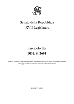Senato della Repubblica XVII Legislatura Fascicolo Iter DDL S. 2691