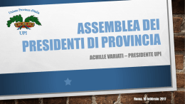 Relazione del Presidente Achille Variati, 16 febbraio 2017