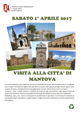 VISITA ALLA CITTA` DI MANTOVA SABATO 1° APRILE 2017