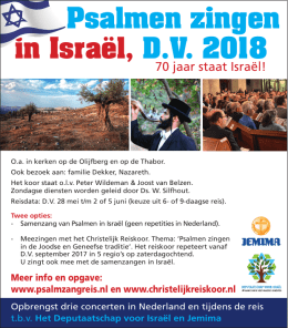 Psalmen zingen in Israël, DV 2018
