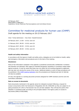 CHMP agenda of the 20-23 February 2017 - EMA